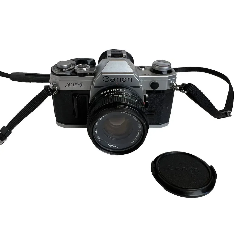 Canon AE-1 Program 35mm SLR Film Camera 50mm 1.8 Lens Needs Weather Seal